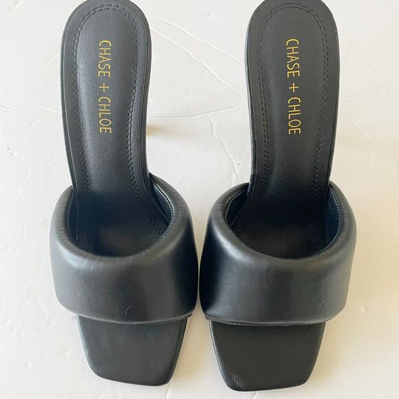 Chase & Chloe Shoes - Chase + Chloe Divine 7 Womens Casual Stiletto Square Toe Sandals Black Size 8.5